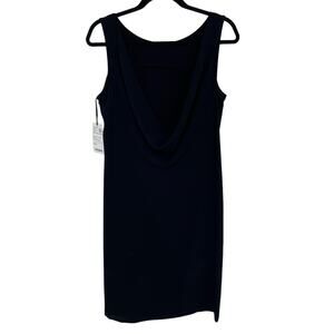 NWT Worth Satin Back Crepe Low Back Side Zip Sleeveless Black Dress Womens 8